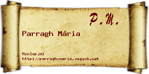 Parragh Mária névjegykártya