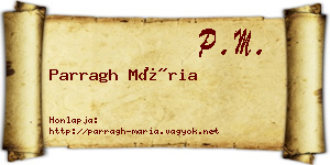 Parragh Mária névjegykártya